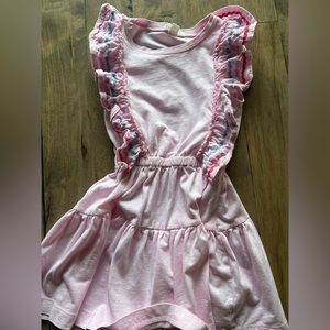 Light pink Cotton Crewcuts Dress with Rickrack detail on ruffle top